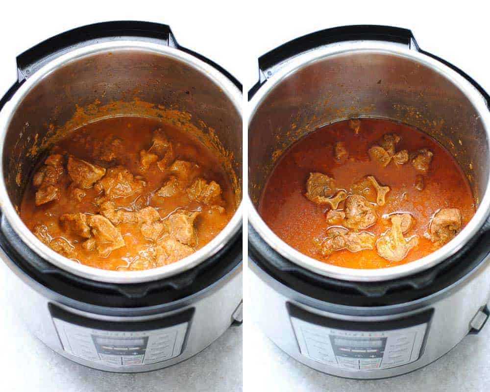 korma cooking in instant pot