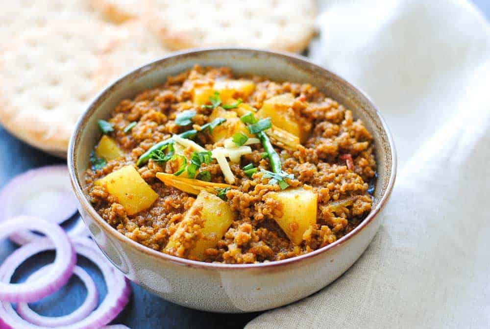 Keema aloo (ground lamb with potatoes)