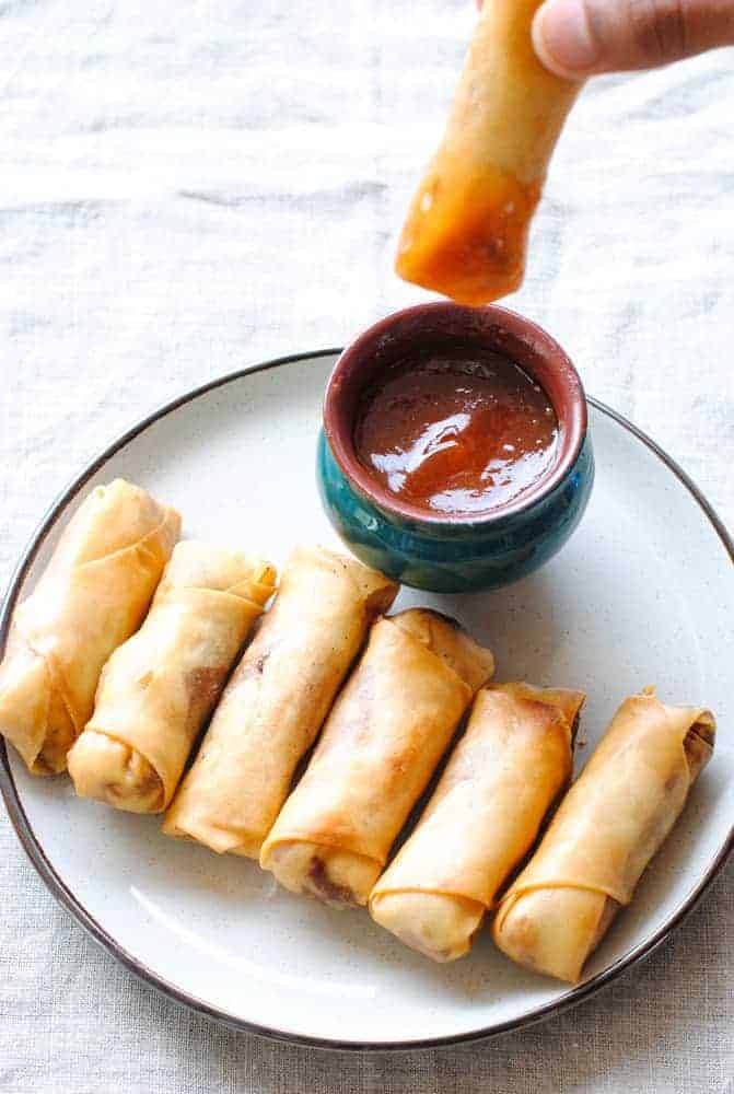 Veg Spring Rolls Recipe - Swasthi's Recipes