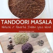 tandoori masala in a bowl and ingredients