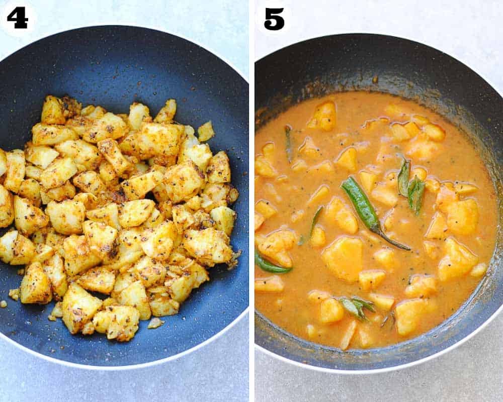 aloo curry steps 4,5