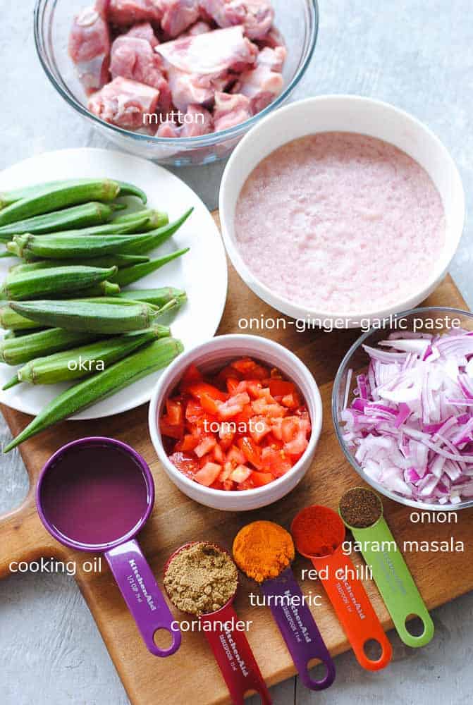 bhindi gosht ingredients