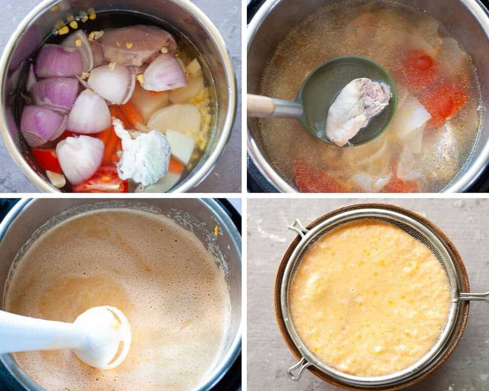 instant pot chicken vegetable soup steps
