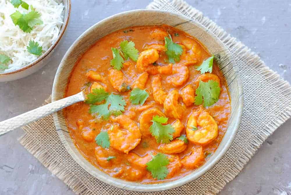 shrimp curry in a bowl