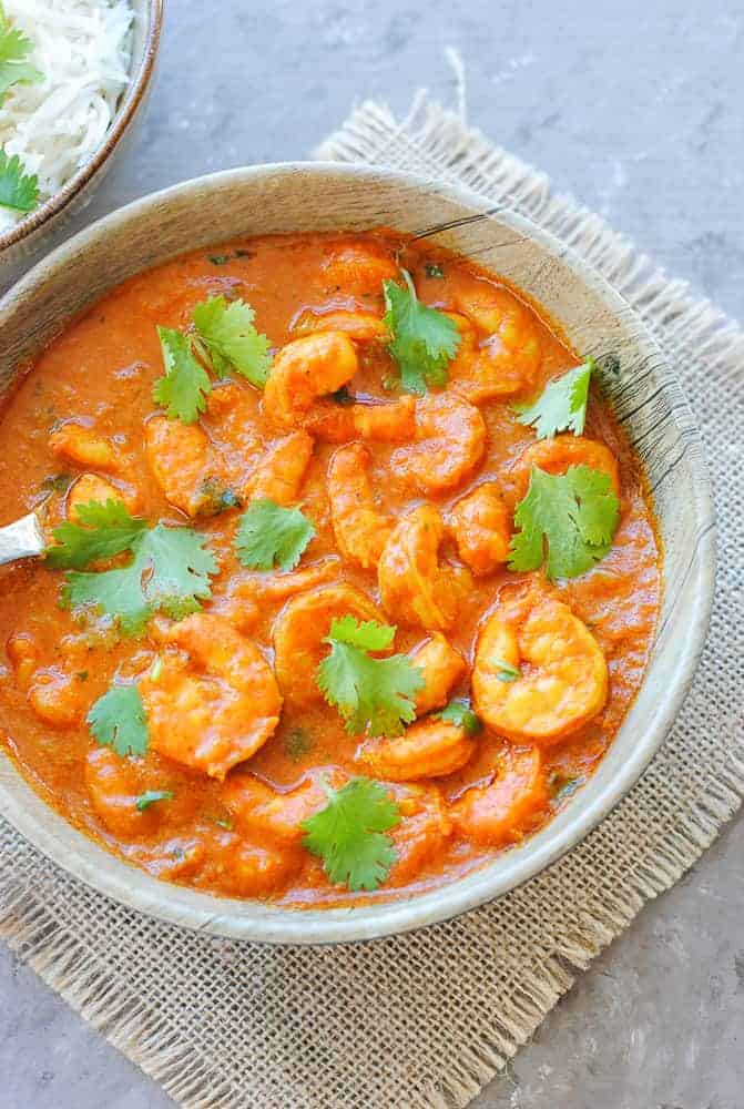 shrimp curry in a bowl