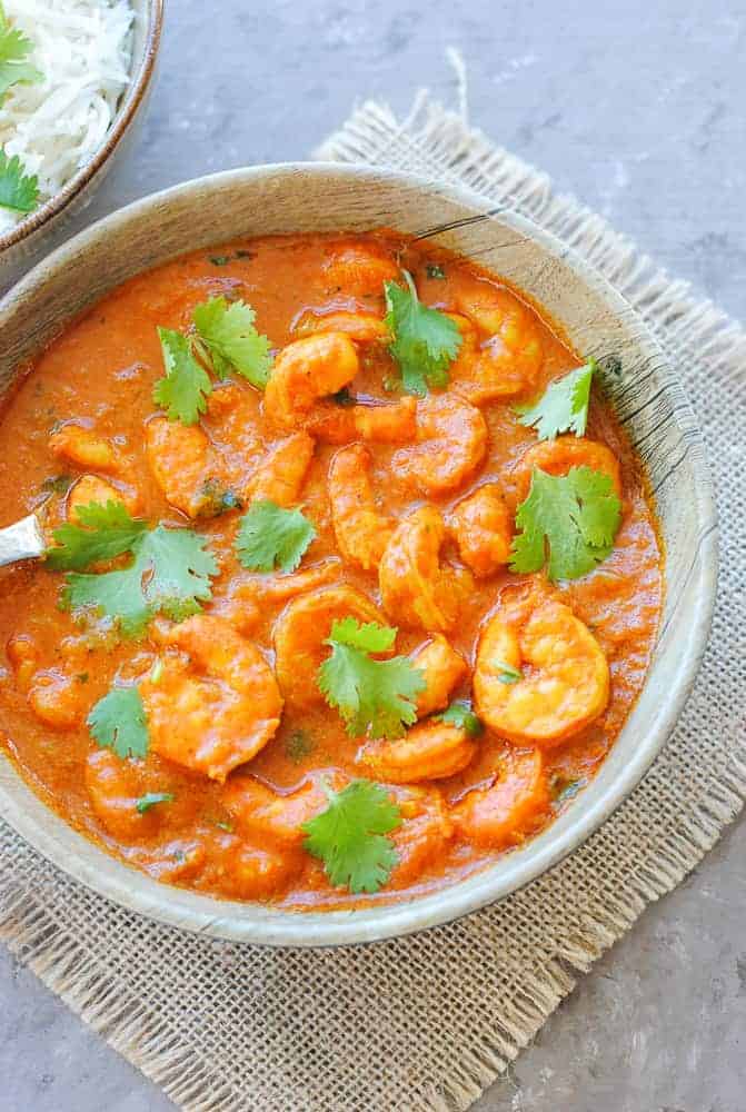 Coconut Shrimp Curry with Rice (Instant Pot Recipe) | Indian Ambrosia