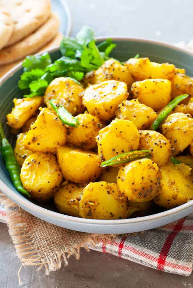 Bombay potatoes in a bowl 