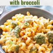 Mac and cheese with broccoli in bowl
