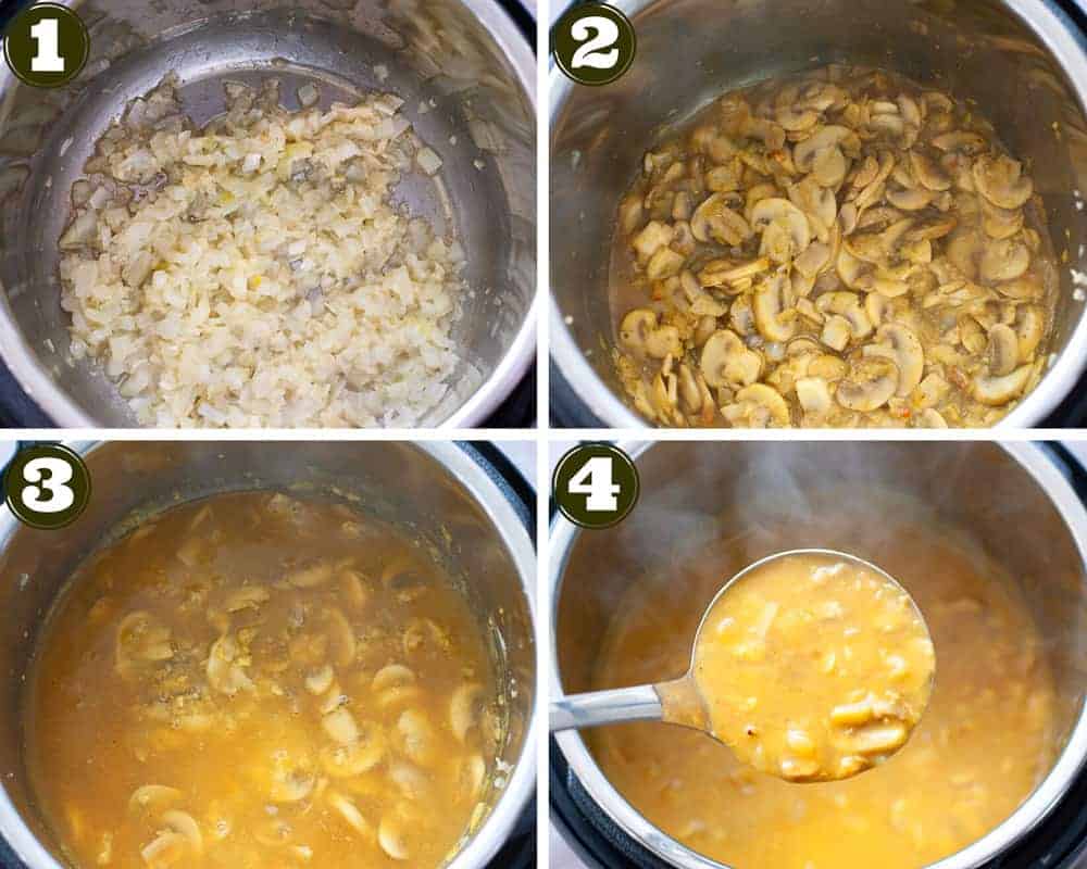 instant pot mushroom soup steps