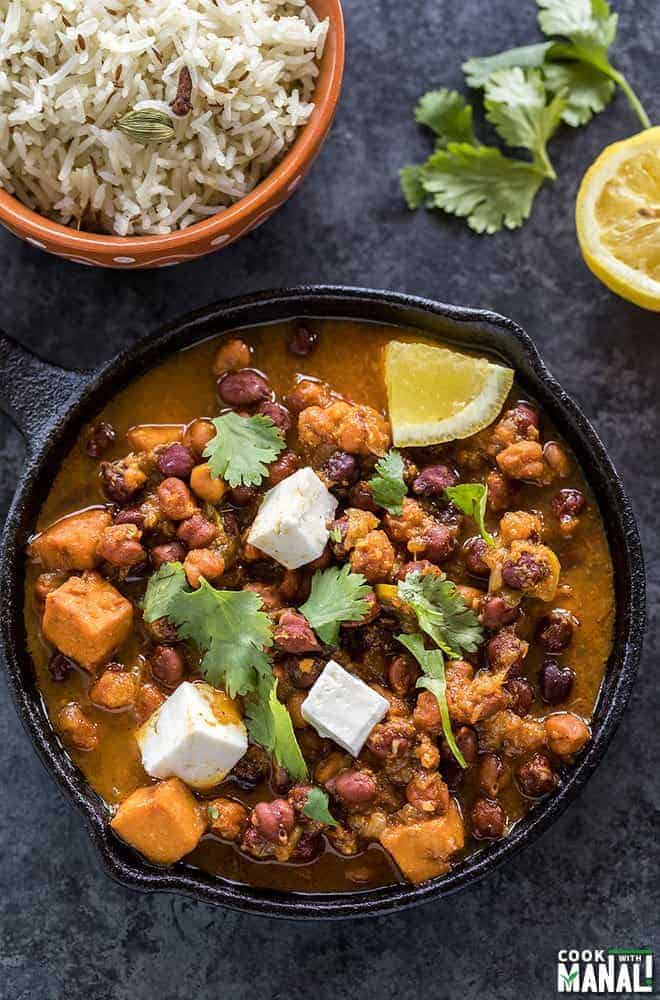 Kala Chana curry in a bowl
