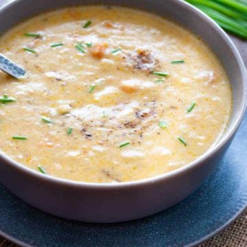 potato soup in bowl