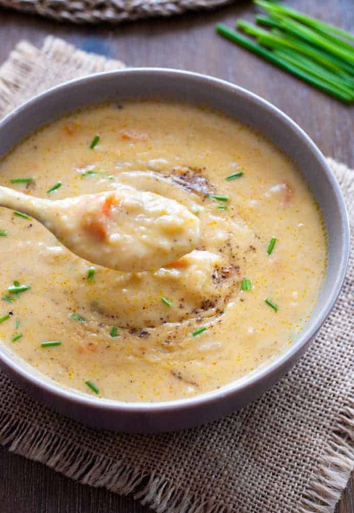 potato soup in a bowl