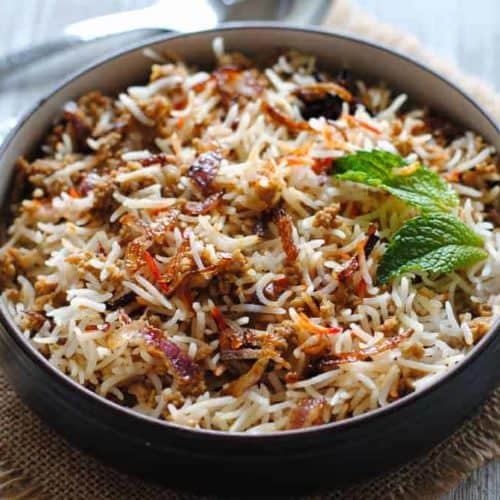 Keema Biryani: Minced Meat Layered with Spiced Rice | Indian Ambrosia