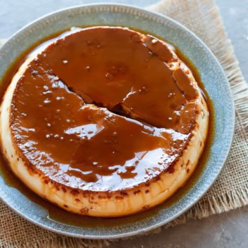 caramel pudding in plate