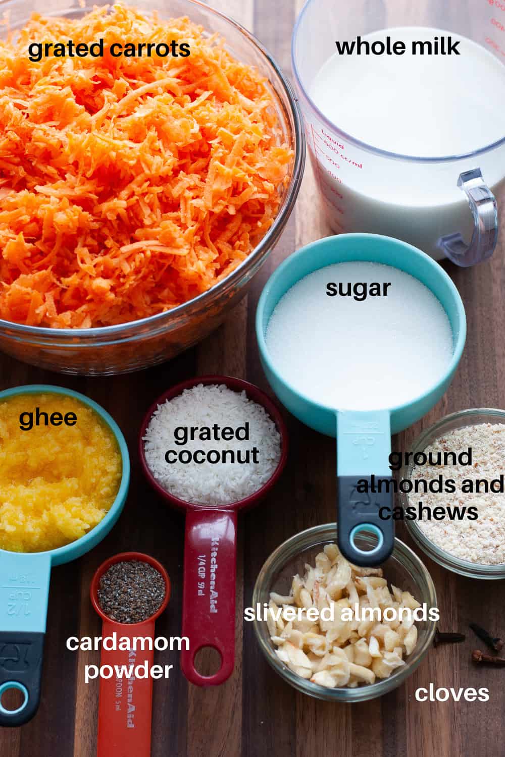 carrot halwa ingredients