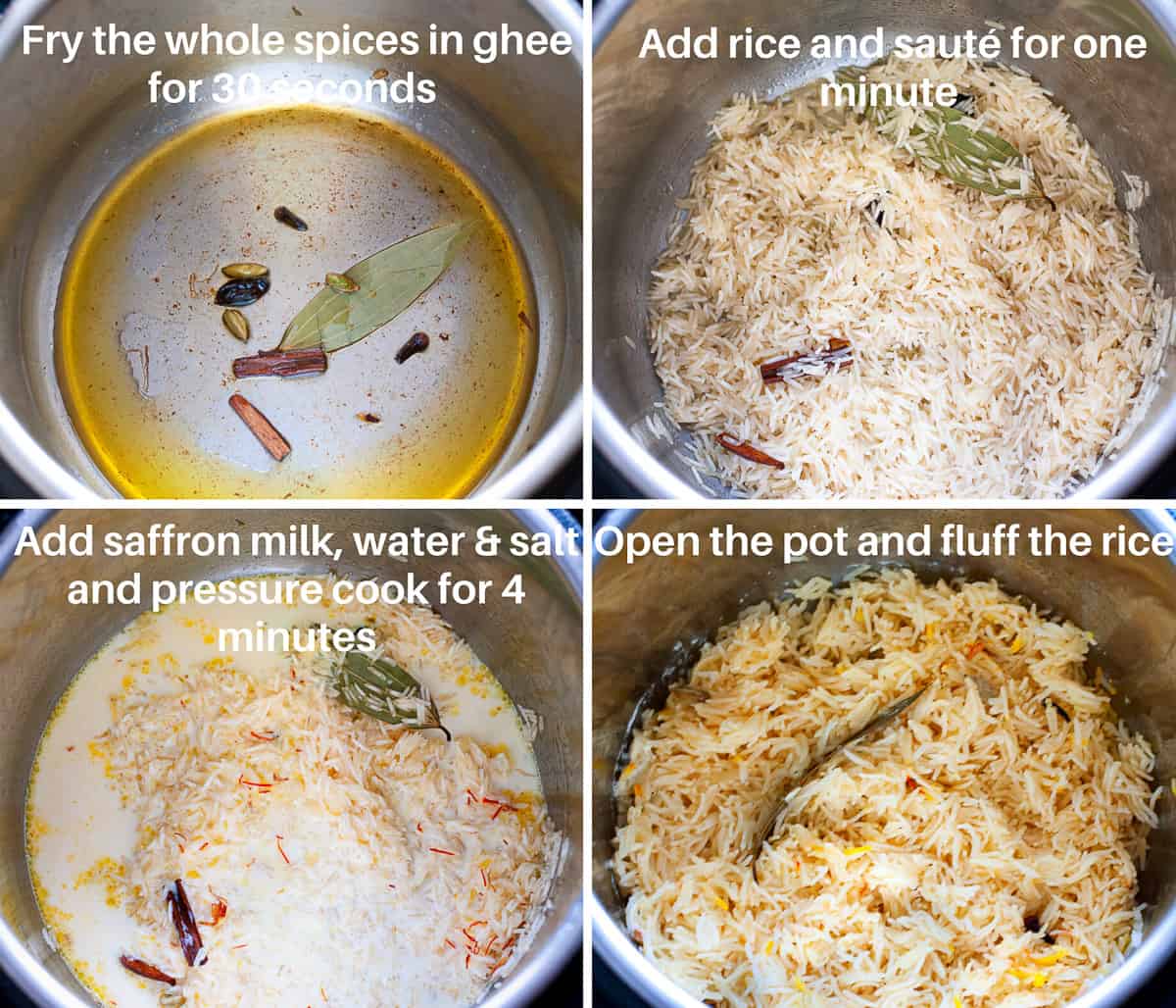steps in cooking the rice in instant pot.