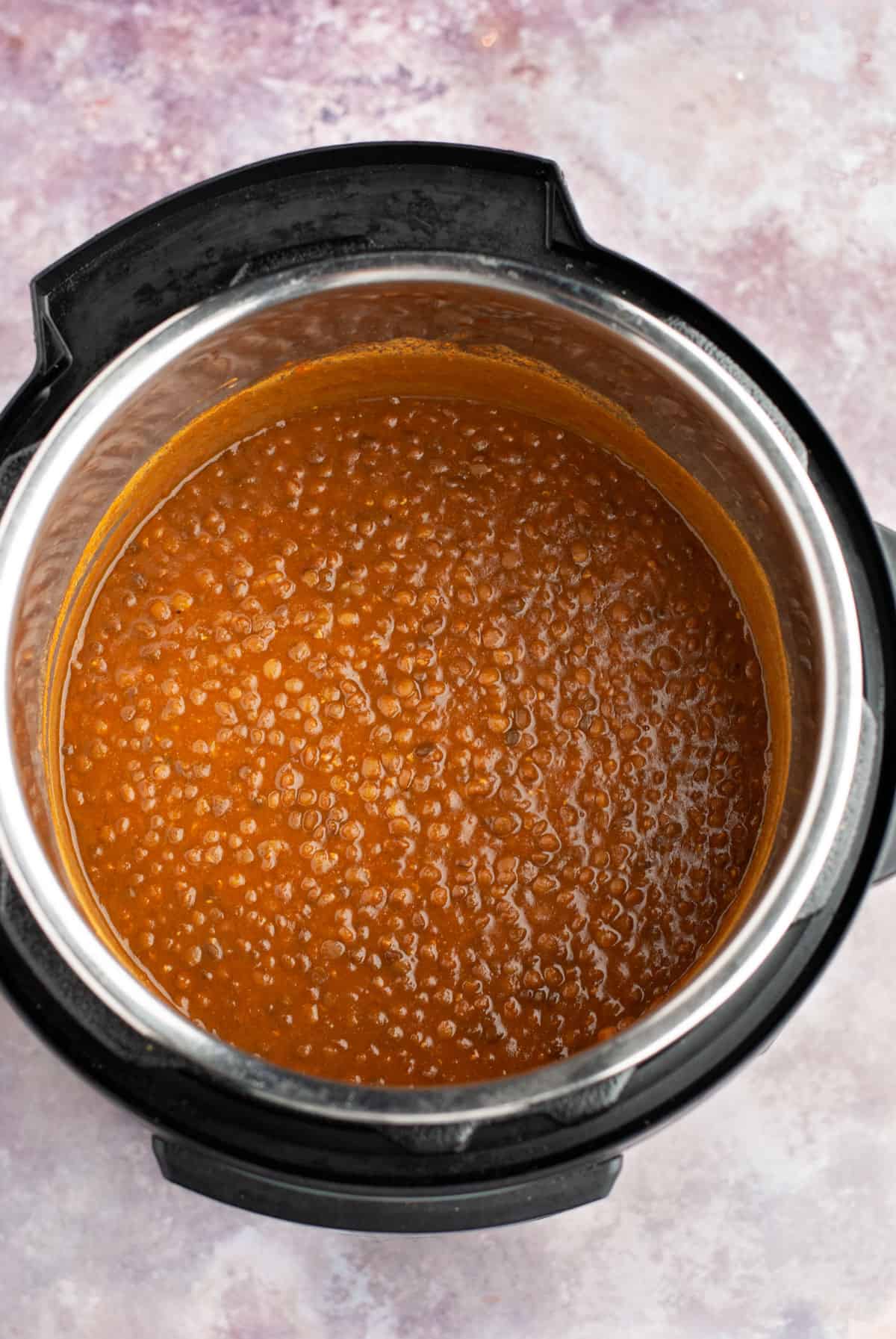 brown lentil curry in instant pot