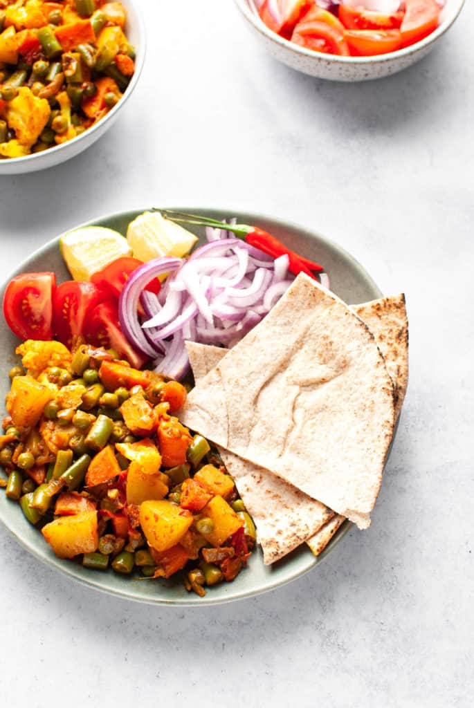 Easy Mixed Vegetable Curry: Dry North Indian Style Sabzi | Indian Ambrosia