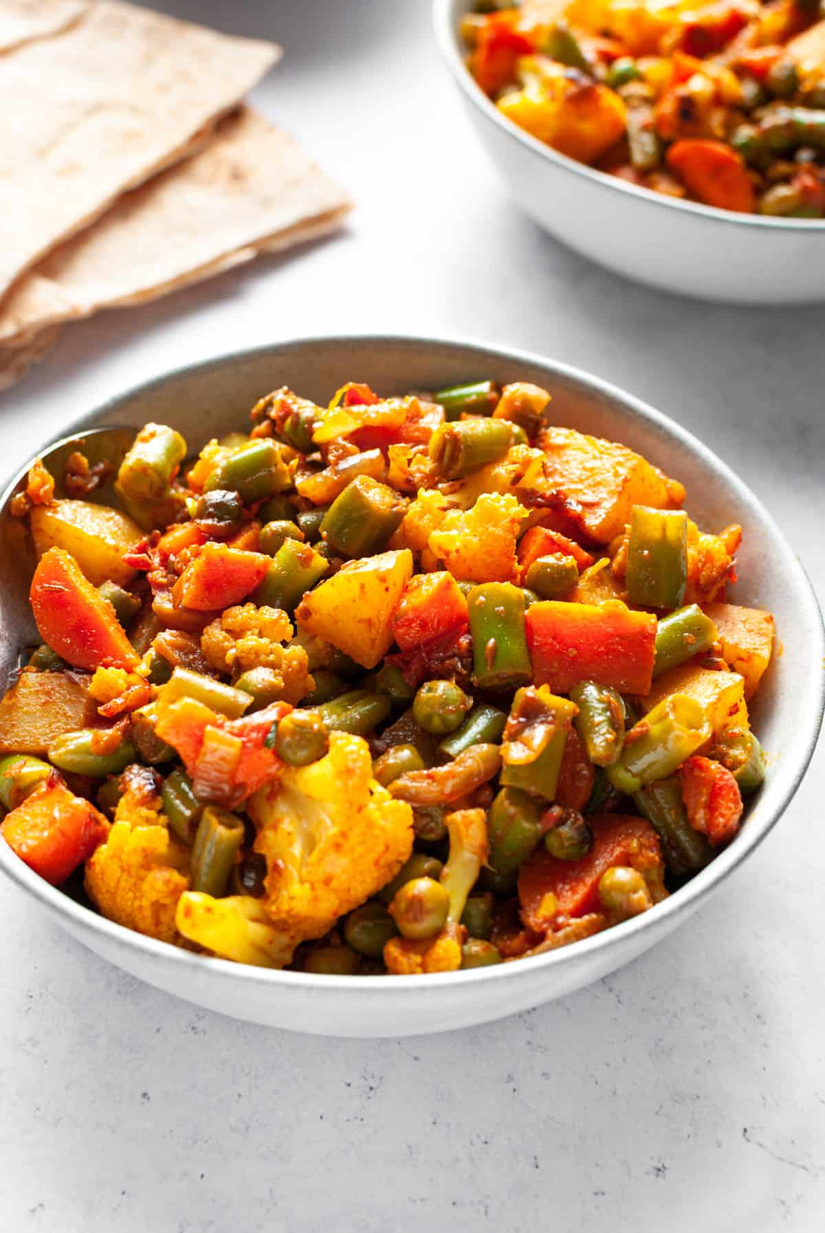 Mixed Vegetable Curry in a bowl.