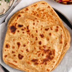 parathas on a plate