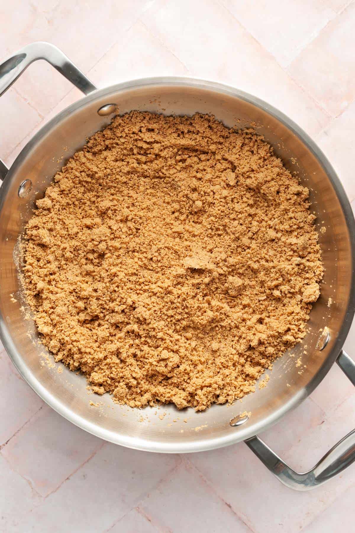 whole wheat flour roasted in ghee in a steel karahi.