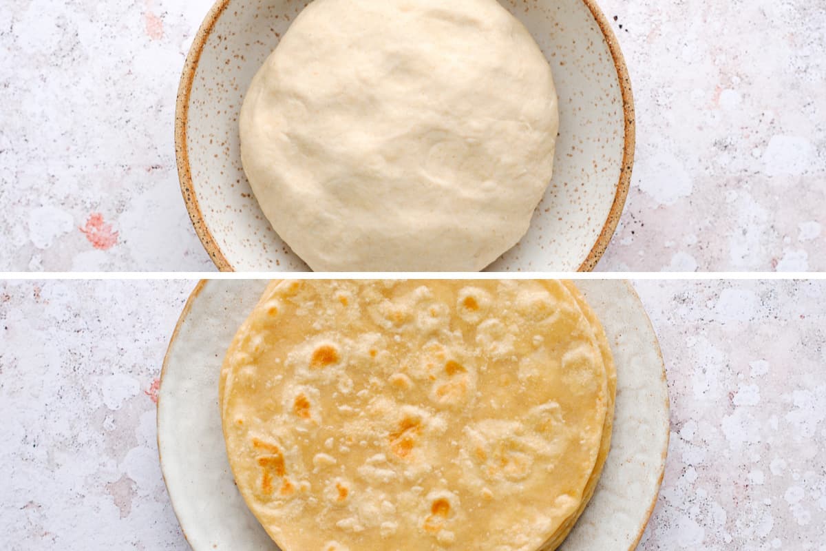 dough for paratha (first pic), and paratha (second pic)