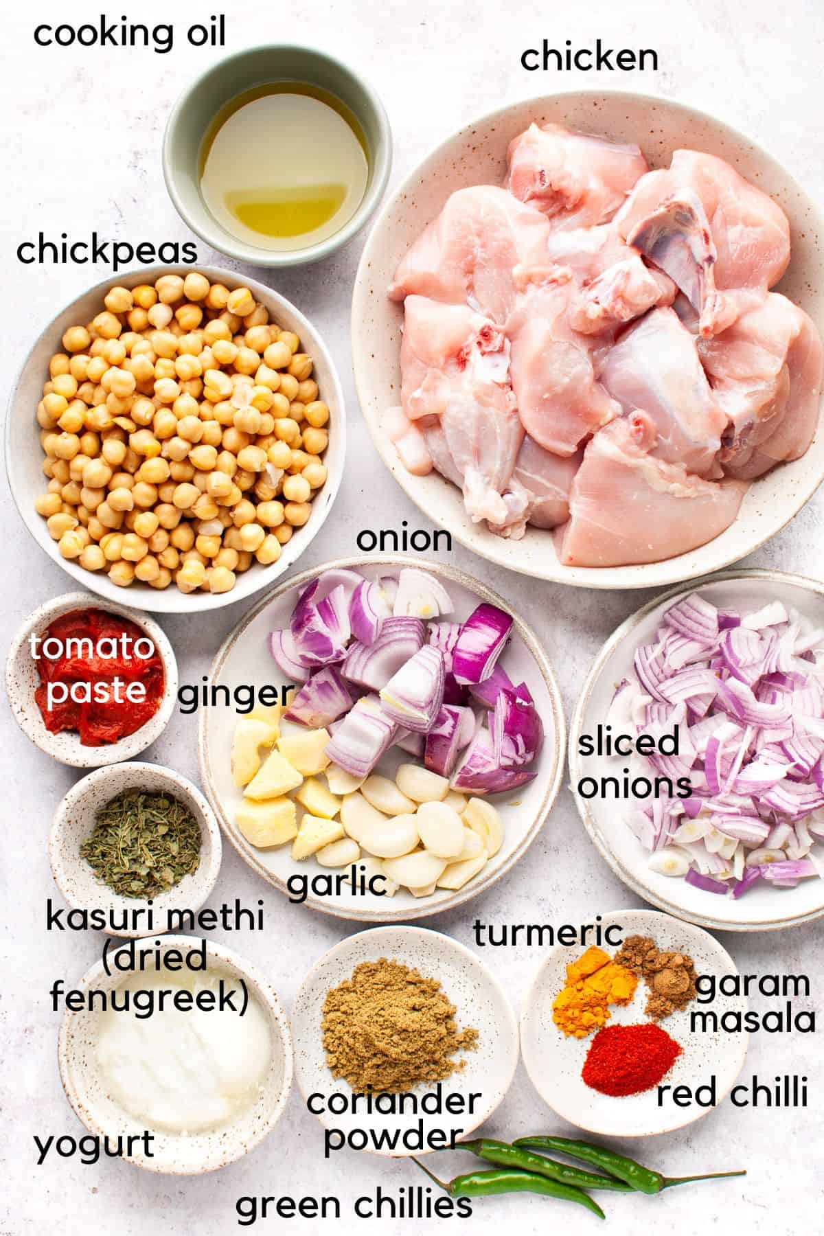 Murgh cholaylabelled ingredients.