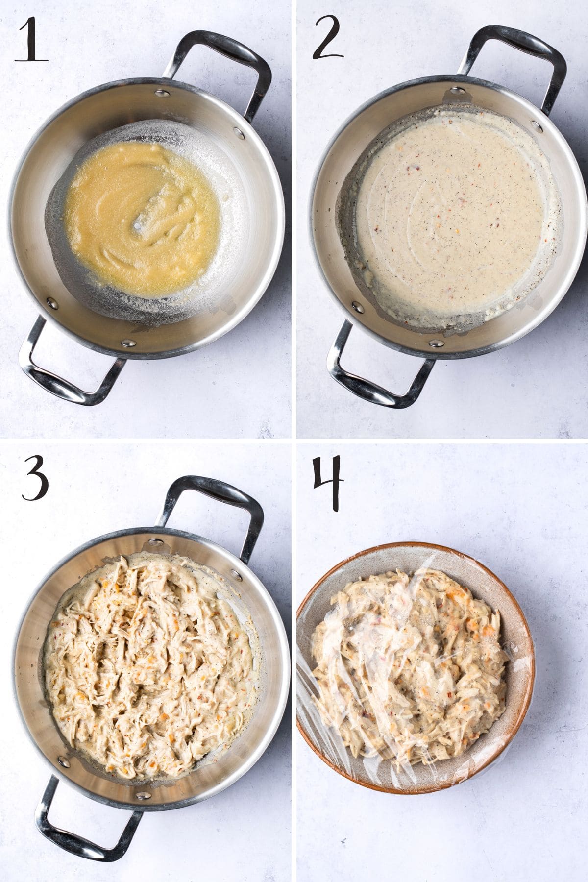 How to make the chicken filling - process